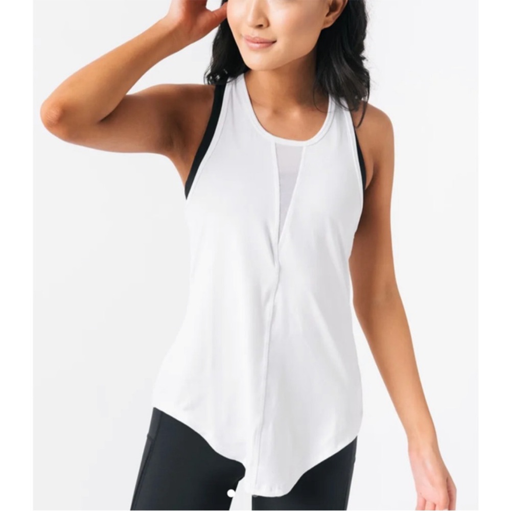ZYIA Active White Effortless Tank Sz S NWT